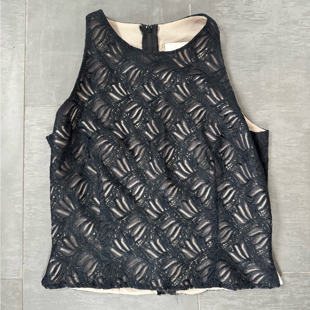 Joseph Ribkoff Black Lace Sleeveless Blouse